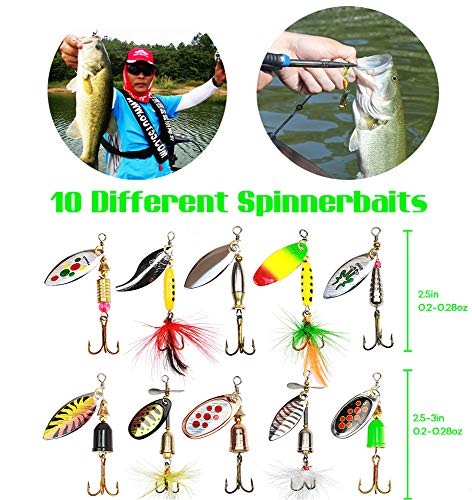 Spinnerbait Fishing Lure Kit with Tackle Boxes Spinnerbait Fishing Lure Kit with Tackle Boxes
